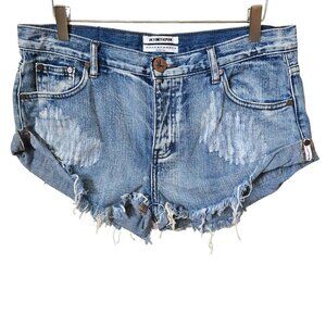 One Teaspoon Bandits Distressed Cutoff Denim Shorts